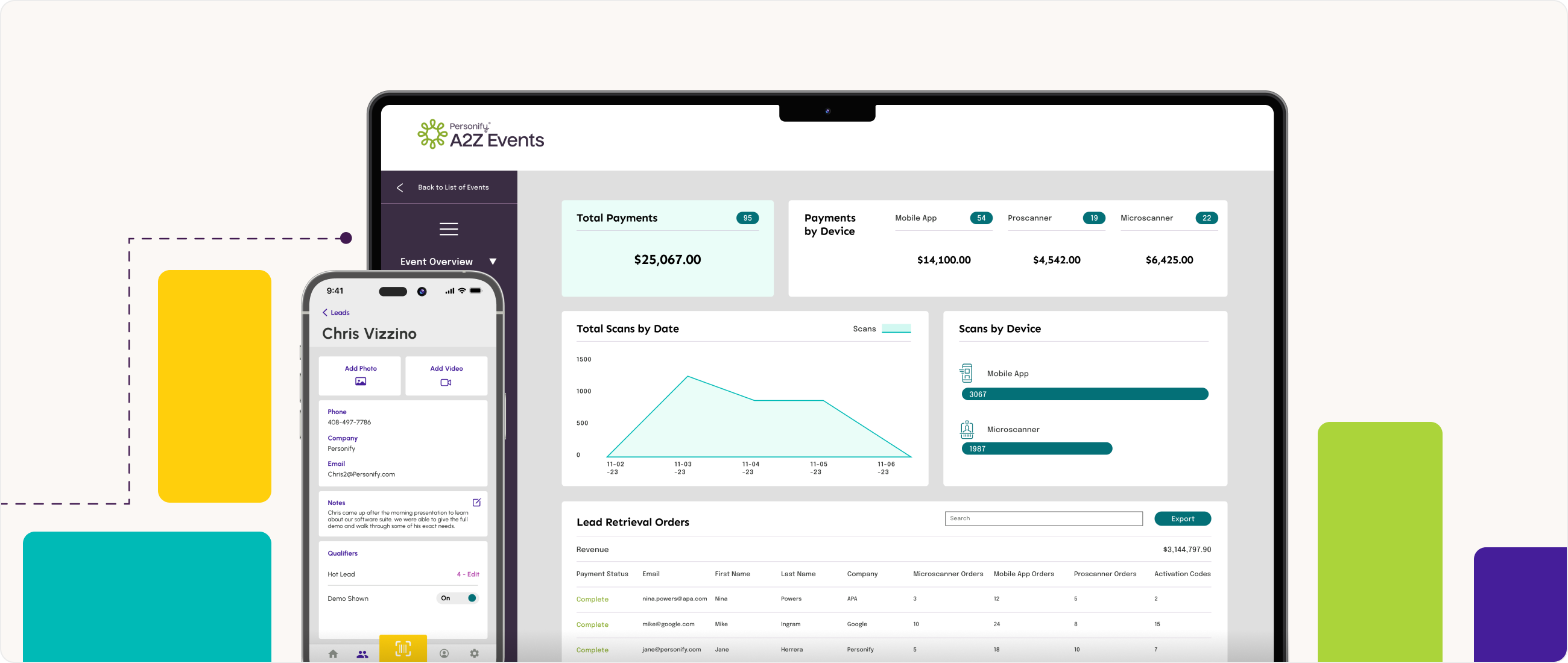 screenshot of A2Z Events